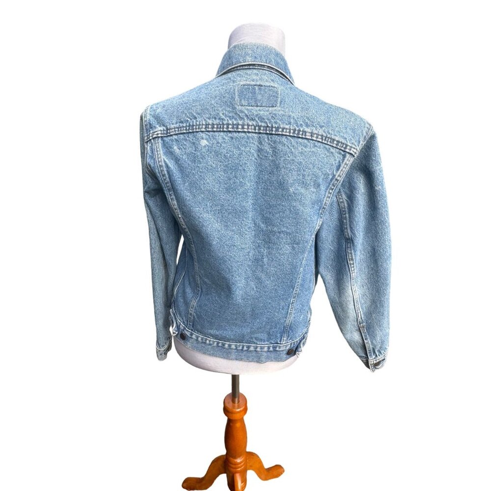 Vintage 80s Levi’s Acid Wash Denim Jacket Womens Small 17.5” P2P USA Trucker - Picture 4 of 9